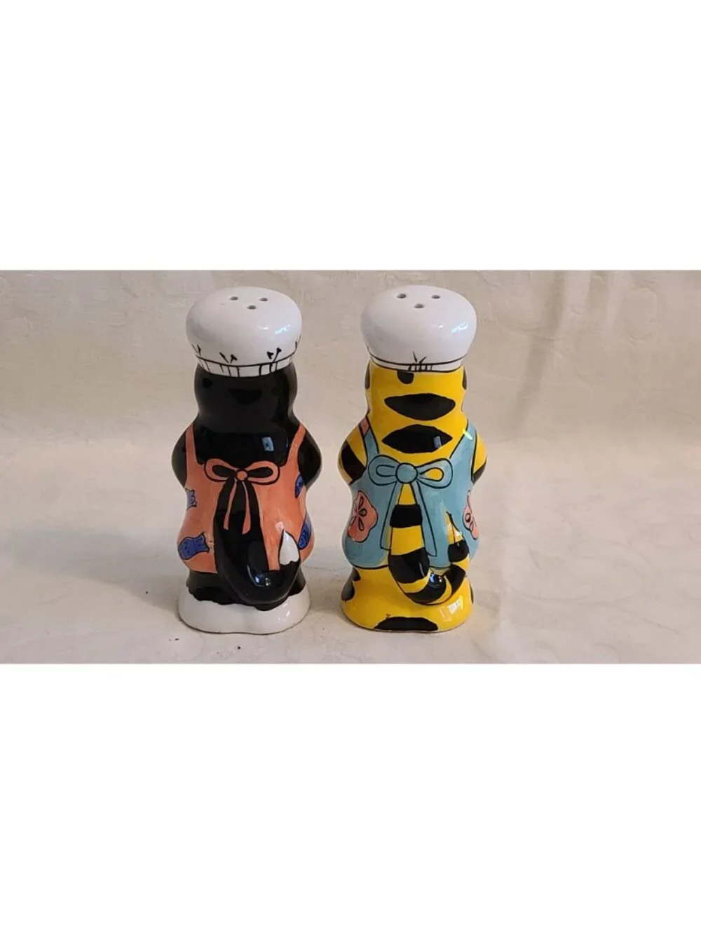 Candace Reiter Catzilla Chef Cat SALT and PEPPER Shakers